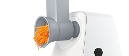 Месомелачка Bosch MFW2517W Meat mincer SmartPower; 350W - 1500W; Discs: 3.8/ 8 mm, Sausage attachment; Shredding nozzle, 3 tanks; Fruit pressing attachment; Out: 1.7kg/min; White 