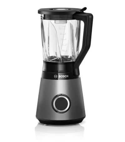 Блендер Bosch MMB6174S Series 4, VitaPower Blender, 1200 W, Glass ThermoSafe jug 1.5 l, Tritan ToGo bottle 0.6 l, Two speed settings and pulse function, ProEdge stainless steel blades made in Solingen, Silver