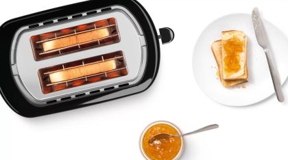 Тостер Bosch TAT7403, Compact Toaster, 800 W, Auto power off, Lifting high, Black