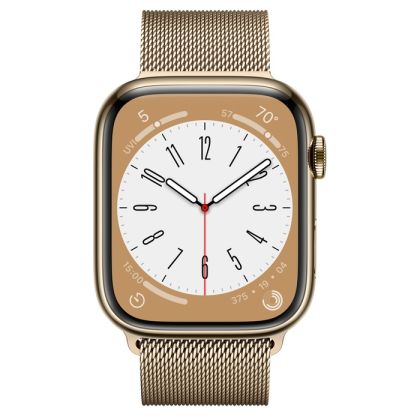 Часовник Apple Watch Series 8 GPS + Cellular 45mm Gold Stainless Steel Case with Gold Milanese Loop