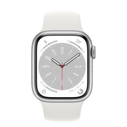 Часовник Apple Watch Series 8 GPS 41mm Silver Aluminium Case with White Sport Band - Regular