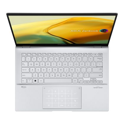 Лаптоп Asus Zenbook OLED UX3402ZA-OLED-KM522W, Inteli5-1240,  1.7 GHz (12M Cache, up to 4.4 GHz, 4P+8E core, 14" 2.8K (2880 x 1800) OLED 16:10, DDR5 16GB(ON BD.),512 GB PCIEG4 SSD, Num Pad, Winows 11, Aqua Celadon