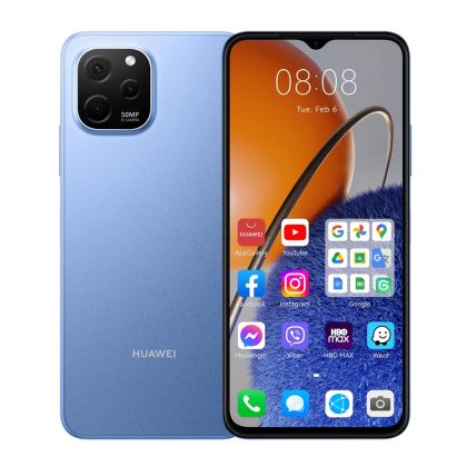 Мобилен телефон Huawei Nova Y61 Sapphire Blue, 6.52 HD+, 1600x720, 4GB+64GB, 50MP+2MP+2MP/5MP, 4G LTE, WIFi 802.11 b/g/n, 2.4GHz, BT 5.1, USB -C, FPT, 5000 mAh, EMUI 12.0