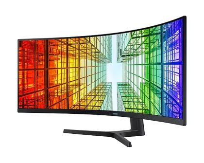 Монитор Samsung 49" 49A950 VA QLED, 120 Hz, 4 ms GTG, 5120x1440, 350 cd/m2, 3000:1, HDR 400, Eye Saver, Flicker Free, USB Type C, LAN, 3xUSB 3.0, Display Port, 2xHDMI, Speakers, Headphone Jack, 178°/178°, Black