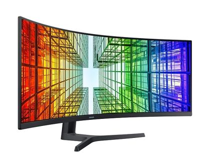Монитор Samsung 49" 49A950 VA QLED, 120 Hz, 4 ms GTG, 5120x1440, 350 cd/m2, 3000:1, HDR 400, Eye Saver, Flicker Free, USB Type C, LAN, 3xUSB 3.0, Display Port, 2xHDMI, Speakers, Headphone Jack, 178°/178°, Black