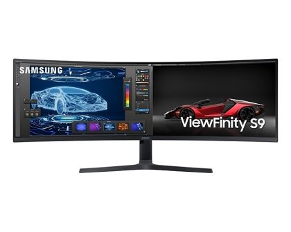 Монитор Samsung 49" 49A950 VA QLED, 120 Hz, 4 ms GTG, 5120x1440, 350 cd/m2, 3000:1, HDR 400, Eye Saver, Flicker Free, USB Type C, LAN, 3xUSB 3.0, Display Port, 2xHDMI, Speakers, Headphone Jack, 178°/178°, Black