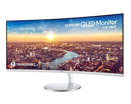 Монитор Samsung LC34J791, 34" CURVED VA, 1500R, 100Hz, 4 ms GTG, 21:9 3440x1440, 300cd/m2, DP, HDMI, USB 3.0 HUB, Thunderbolt 3, Stereo Spk, Headphone, White Gray