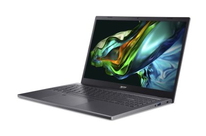 Лаптоп Acer Aspire 5, A515-58M-37ZH, Intel Core i3-1315U (1.2GHz up to 4.50GHz, 10MB), 15.6" FHD IPS SlimBezel, 8 GB DDR5, 512GB PCIe NVMe SSD, Intel UMA, Wifi 802.11AX, BT, HD Cam, KB Backlight, Fingerprint reader, Linux, Gray