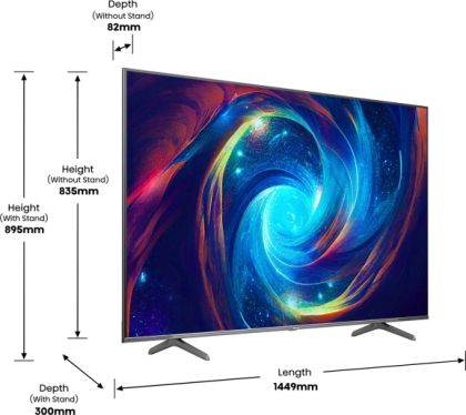 Телевизор Hisense 65" E7KQ Pro, 4K Ultra HD 3840x2160, QLED, Quantum Dot, 120Hz, HDR 10+ adaptive, HLG, Dolby Vision, DTS Virtual X, Smart TV, WiFi 5GHz, WiFi Direct, BT, Anyview Cast, 3xHDMI, 2xUSB, LAN, CI+, DVB-T2/C/S2, Black