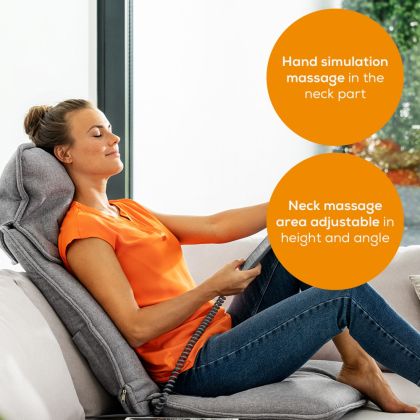 Масажор Beurer MG 330 Shiatsu massage seat cover grey - 4-head massage system, 4D massage heads, Spot function, 2 intensity levels, Ergonomic shell-shaped seat, Solid back cover, Easy-care material