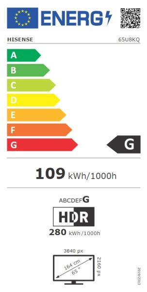 Телевизор Hisense 65" U8KQ, 4K Ultra HD 3840x2160, ULED Pro, FALD, Quantum Dot, 144Hz, IPS, HDR 10+, HLG, Dolby Vision IQ, Dolby Atmos, Smart TV, WiFi 5GHz, WiFi Direct, BT, Anyview Cast, 4xHDMI, 2xUSB, LAN, CI+, DVB-T2/C/S2, Black + Hisense HS312 Soundba