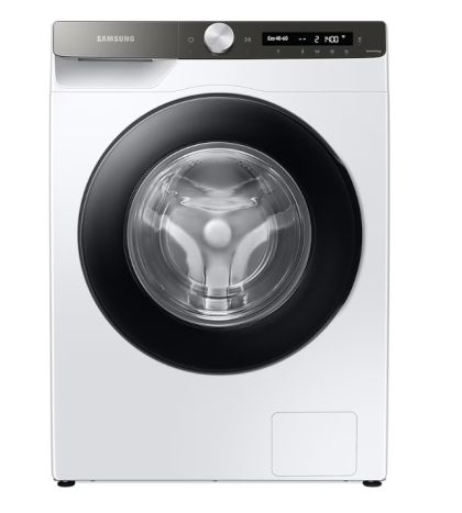 Пералня Samsung WW80T534DATAS7, Washing Machine, 8 kg, 1400 rpm,  Digital inverter motor, Energy Efficiency A, Spin Efficiency B, AI Control, Auto dispense, Eco Bubble, Bubble Soak, Hygiene Steam, WiFi , Smart Things, AI Energy mode, White, Black door
