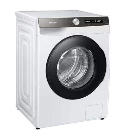 Пералня Samsung WW80T534DATAS7, Washing Machine, 8 kg, 1400 rpm,  Digital inverter motor, Energy Efficiency A, Spin Efficiency B, AI Control, Auto dispense, Eco Bubble, Bubble Soak, Hygiene Steam, WiFi , Smart Things, AI Energy mode, White, Black door