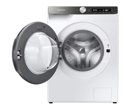 Пералня Samsung WW80T534DATAS7, Washing Machine, 8 kg, 1400 rpm,  Digital inverter motor, Energy Efficiency A, Spin Efficiency B, AI Control, Auto dispense, Eco Bubble, Bubble Soak, Hygiene Steam, WiFi , Smart Things, AI Energy mode, White, Black door