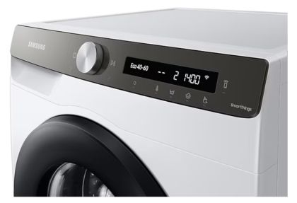 Пералня Samsung WW80T534DATAS7, Washing Machine, 8 kg, 1400 rpm,  Digital inverter motor, Energy Efficiency A, Spin Efficiency B, AI Control, Auto dispense, Eco Bubble, Bubble Soak, Hygiene Steam, WiFi , Smart Things, AI Energy mode, White, Black door