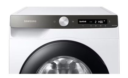 Пералня Samsung WW80T534DATAS7, Washing Machine, 8 kg, 1400 rpm,  Digital inverter motor, Energy Efficiency A, Spin Efficiency B, AI Control, Auto dispense, Eco Bubble, Bubble Soak, Hygiene Steam, WiFi , Smart Things, AI Energy mode, White, Black door