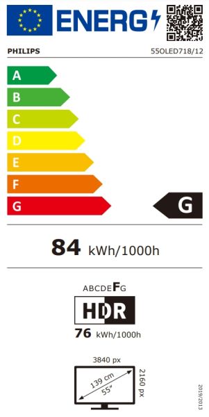 Телевизор Philips 55OLED718/12, 55" UHD 4K OLED 120Hz Ultra-low lag, 3840x2160, DVB-T/T2/T2-HD/C/S/S2, Ambilight, Google TV, 16GB, BT 5.0, HDMI 2.1, VRR, USB, Cl+, 802.11ac, Lan, G-Sync, Free Sync, 40W RMS+Logitech Wireless Touch Keyboard K400 Plus Black