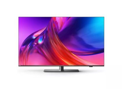 Телевизор Philips 55PUS8818/12, 55" THE ONE, UHD 4K LED, 120 Hz, 3840x2160, DVB-T/T2/T2-HD/C/S/S2, Google TV, Quad Core with Al, Swivel stand, 90% DCI/P3, 16GB, VRR FreeSync, BT5.0, HDMI 2.1, 2xUSB, Cl+, 802.11ac, Lan, 40W+Logitech Wireless Touch Keyboard