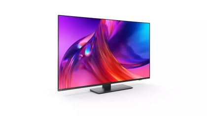 Телевизор Philips 55PUS8818/12, 55" THE ONE, UHD 4K LED, 120 Hz, 3840x2160, DVB-T/T2/T2-HD/C/S/S2, Google TV, Quad Core with Al, Swivel stand, 90% DCI/P3, 16GB, VRR FreeSync, BT5.0, HDMI 2.1, 2xUSB, Cl+, 802.11ac, Lan, 40W+Logitech Wireless Touch Keyboard