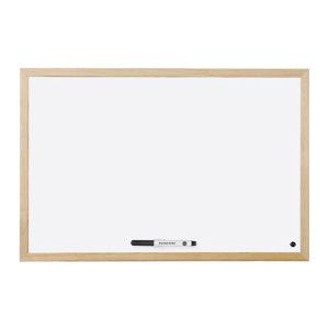 Бяла дъска Bi-Office Немагнитна, с дървена рамка 30x40 cm