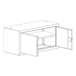Надстройка за метален шкаф Malow Office Locker SBM 402 С един рафт, 80x43.5x46.5 cm Сив