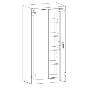 Огнеупорен метален шкаф Malow Office Locker SAM W2AС четири рафта, 95x55x195 cm