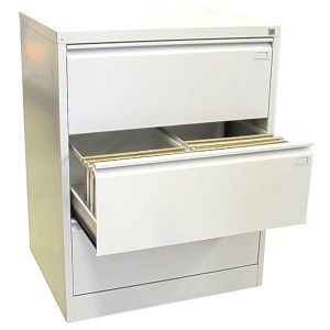 Шкаф за висящи папки Malow File Locker SZK202EДвоен с 3 чекмеджета, 77.5x63x100 cm, Сив