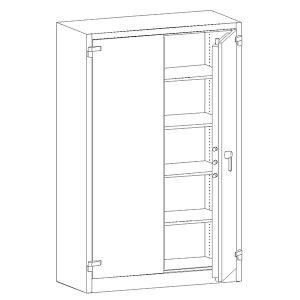 Огнеупорен метален шкаф Malow Office Locker SAM W3AС четири рафта, 126x55x195 cm