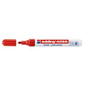 Тебеширен маркер за стъкло, бели и черни дъски Edding 4095Объл връх 2-3 mm Червен