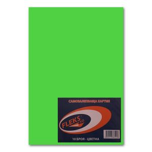 Самозалепваща хартия Fleks Ko А4 10 л. Зелен неон