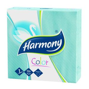 Салфетки Harmony Color 100% целулоза, еднопластови 33x33 cm, 50 бр. Сини