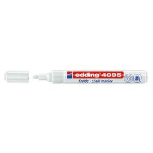 Тебеширен маркер за стъкло, бели и черни дъски Edding 4095Объл връх 2-3 mm Бял