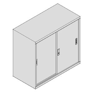 Метален шкаф Практик AMT 0891 С един рафт, плъзгащи врати, 91.5x45.8x83.2 cm Сив