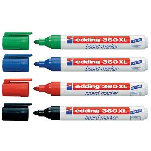 Комплект маркери за бяла дъска Edding 360XL4 цвята, Объл връх 1.5-3 mm