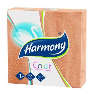 Салфетки Harmony Color 100% целулоза, еднопластови 33x33 cm, 50 бр. Оранжеви