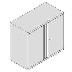 Метален шкаф Практик AM 0891 С един рафт, 91.5x45.8x83.2 cm Сив