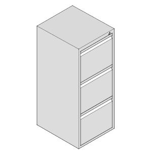 Шкаф за висящи папки Практик А43 Единичен с 3 чекмеджета, 40.8x48x99.5 cm, Сив