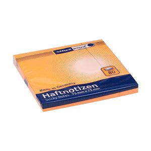 Самозалепващи листчета Office Point75x75 mm, 80 л. Оранжев брилянт