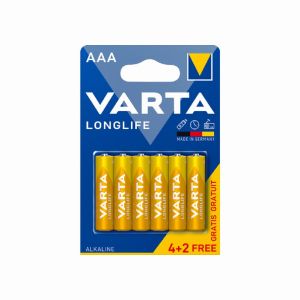 Батерия Varta Longlife LR03/AAA Алкална, 1.5V, 4+2 бр.