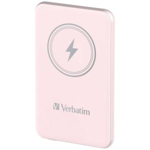 Външна батерия Verbatim MCP-5PK Power Pack 5000 mAh with UBS-C® PD 20W / Magnetic Wireless Charging 15W Pink