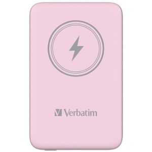 Външна батерия Verbatim MCP-10PK Power Pack 10000 mAh with UBS-C® PD 20W / Magnetic Wireless Charging 15W Pink