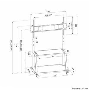 Стойка Neomounts by Newstar Mobile Flat Screen Floor Stand (stand+trolley) (height: 137-162 cm) box 1/2