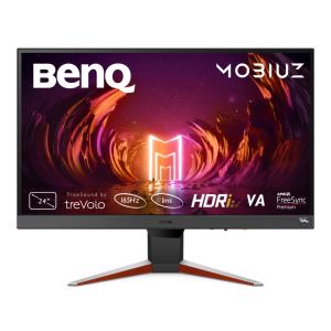 Монитор BenQ MOBIUZ EX240N 23.8" VA, 1920x1080 FHD, 1ms 165Hz, 250 cd/m2, FreeSync Premium, HDMI 2.0, DP, HDRi, B.I.+, treVolo 2x 2.5W speakers, Tilt (down/up) -5 - 15°, Eye-care VESA 100x100, Silver + Fury Gaming Chair