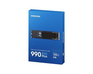 Твърд диск Samsung SSD 990 EVO Plus 2TB PCIe 4.0 NVMe 2.0 M.2 V-NAND 3-bit MLC, 256-bit Encryption, Read 7150 MB/s Write 6300 MB/s 