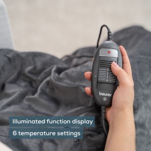 Термоподложка Beurer HD 74 Cosy Dark Gray Heated Overblanket, LE 2024