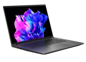 Лаптоп Acer Swift X, SFX14-71G-70TE, Core i7-13700H (up to 5.0GHz, 24MB), 14.5"WQXGA (2880x1800) OLED,120Hz, 16GB, 1024GB SSD, RTX 3050 6GB, Micro SD, WIFI 6E BT INTEL Killer CNVi, Backlit KB, FPR, Win 11 PRO, Gray+Acer 7in1 Type C dongle+Acer 15.6" Backp