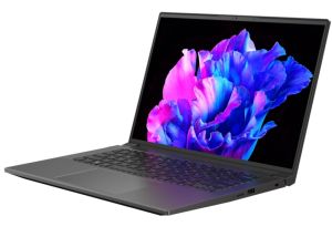 Лаптоп Acer Swift X, SFX14-71G-70TE, Core i7-13700H (up to 5.0GHz, 24MB), 14.5"WQXGA (2880x1800) OLED,120Hz, 16GB, 1024GB SSD, RTX 3050 6GB, Micro SD, WIFI 6E BT INTEL Killer CNVi, Backlit KB, FPR, Win 11 PRO, Gray+Acer 7in1 Type C dongle+Acer 15.6" Backp