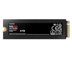 Твърд диск Samsung SSD 990 PRO 4TB Heatsink PCIe 4.0 NVMe 2.0 M.2 V-NAND 3-bit MLC, 256-bit Encryption, Read 7450 MB/s Write 6900 MB/s 