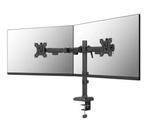 Стойка Neomounts Nero Double Flat Screen Desk Mount (phone holder+Quick-fix clamp/grommet)