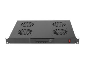 Аксесоар Lanberg 19" fan unit / ventilation panel with lcd 4 fans + thermostat, 230V, black